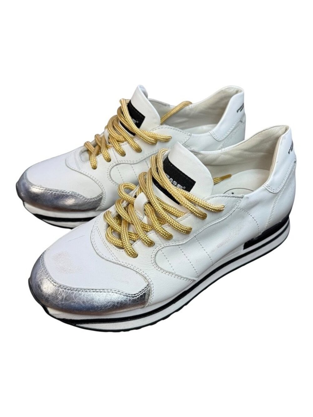 Primabase Forma Low Top Silver Toe Sneakers Size US 6.5 EU 37 Like New